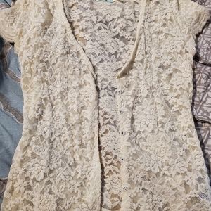 Cream button up blouse